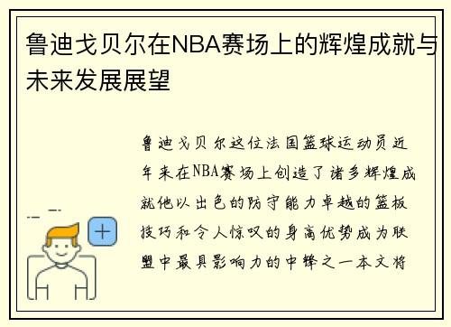 鲁迪戈贝尔在NBA赛场上的辉煌成就与未来发展展望